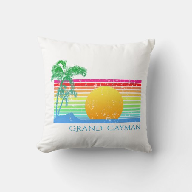 Coussin Retro Beach Grand Cayman (Recto)