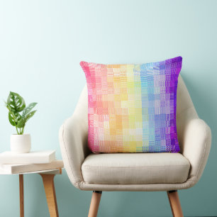 Coussin Rétro Bohème Funky Excentrique Xénogenre Carreaux
