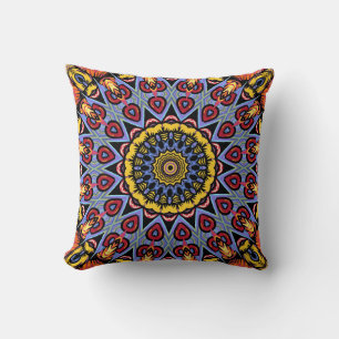 Coussin Rétro Boho Chic Bohème Hippie Rosette Mandala