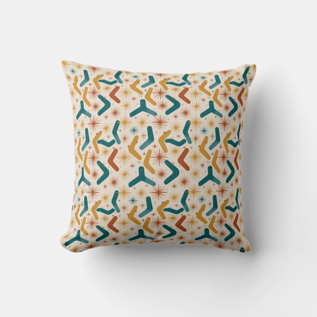 Coussin Rétro Boomerang & Starburst Milieu de Siècle Moder (Recto)