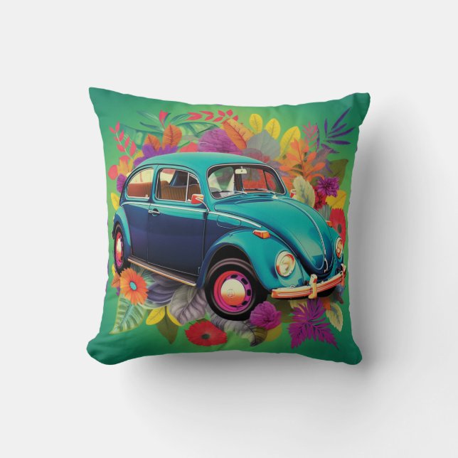 Coussin Retro Car Beetle Bug 1960 (Recto)