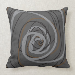 Coussin Rétro carreau de CONCEPTION NOIRE EN SPIRALE GRIS