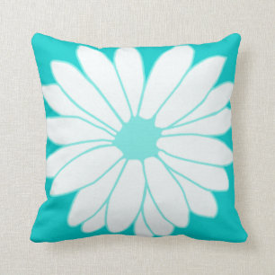Coussin Rétro carreau de MoJo d'Américain de marguerite de