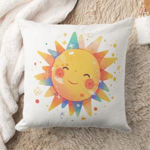 Coussin Retro Cartoon Sunshine Retro Orange Nursery
