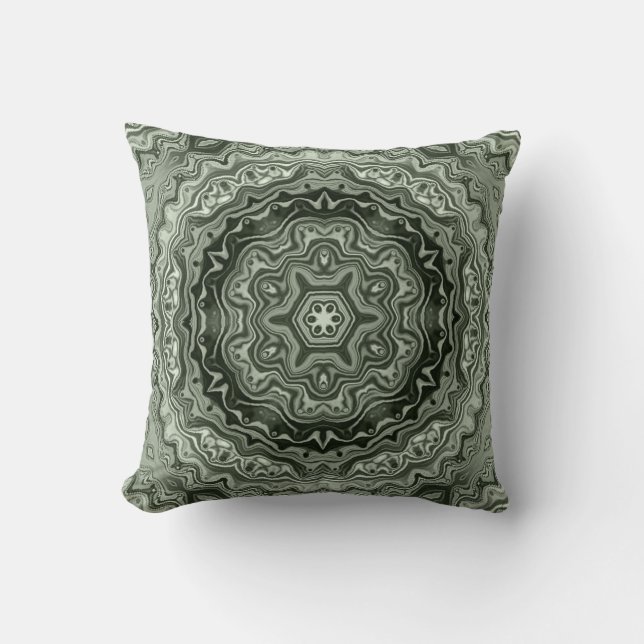Coussin Retro Chic Jolie fleur de mandala perse marbré  (Recto)
