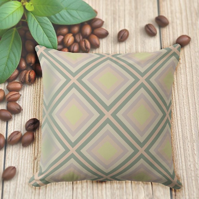 Coussin Retro Chic Lemon Pastel géométrique (Créateur téléchargé)