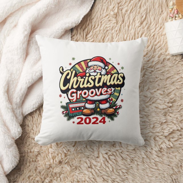 Coussin Rétro Christmas Grooves : Nostalgie des Fê (Couverture)