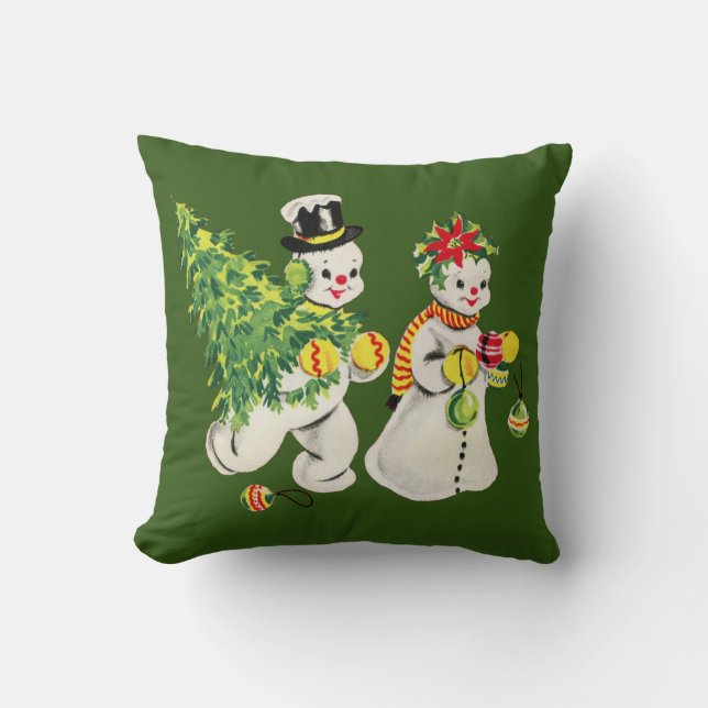 Coussin Retro Christmas Snowbirds (Recto)