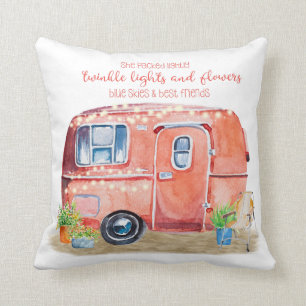 Coussin Rétro citation lunatique d'amis de caravane de