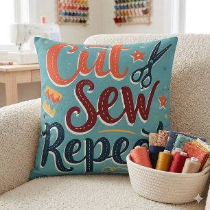 Coussin Retro "Couper la couture répétée" Conception de l'