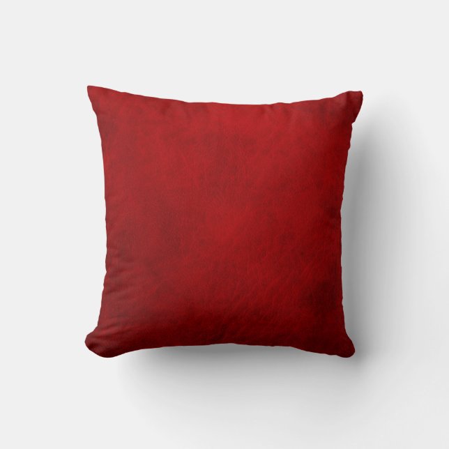 Coussin Rétro coutume en cuir rouge grunge (Recto)