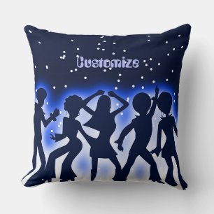Coussin Retro Dance Party Bleu