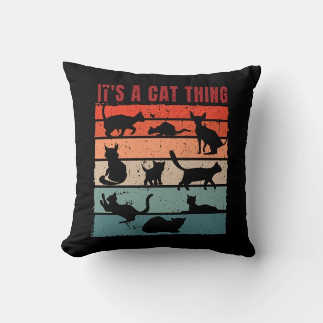 Coussin Retro de la collection de chats (Recto)