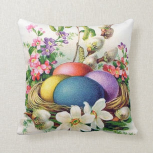 Coussin Rétro décor vintage mignon de vacances d'oeufs de