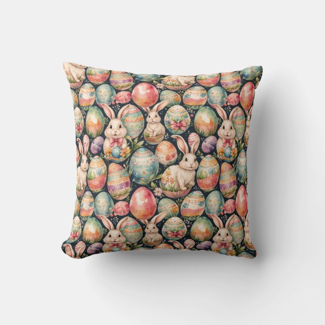 Coussin Retro Easter seamless pattern. Watercolor (Recto)