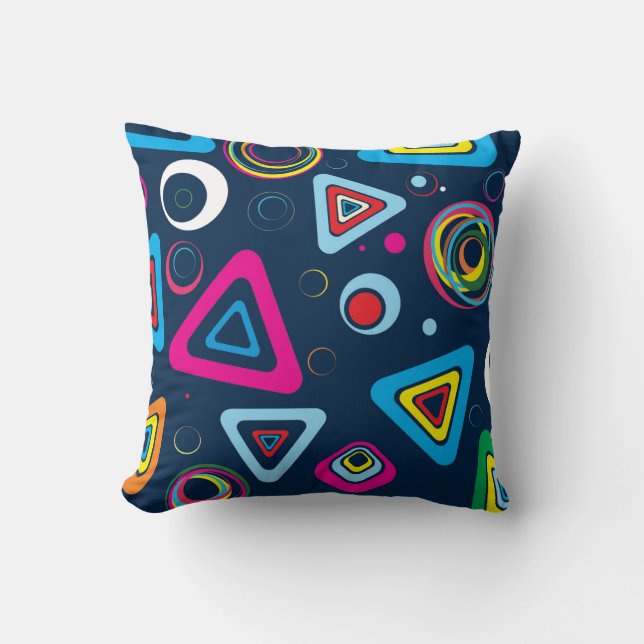 Coussin Retro Geometric Vibes Throw Pillow (Recto)