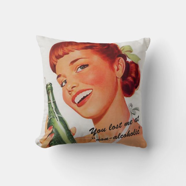 Coussin Retro Girl Soda Advert Drôle Slogan (Recto)