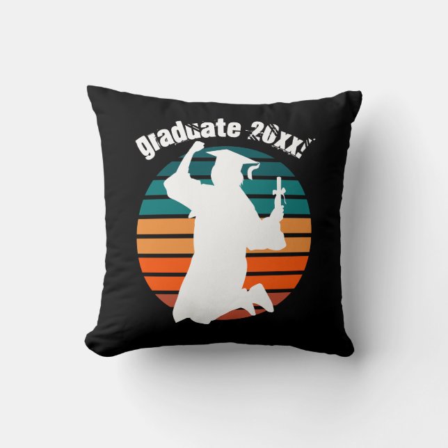 Coussin Retro Graduate Jumping pour Joy Rainbow (Recto)