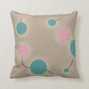 Coussin Rétro gris pointillé d'univers