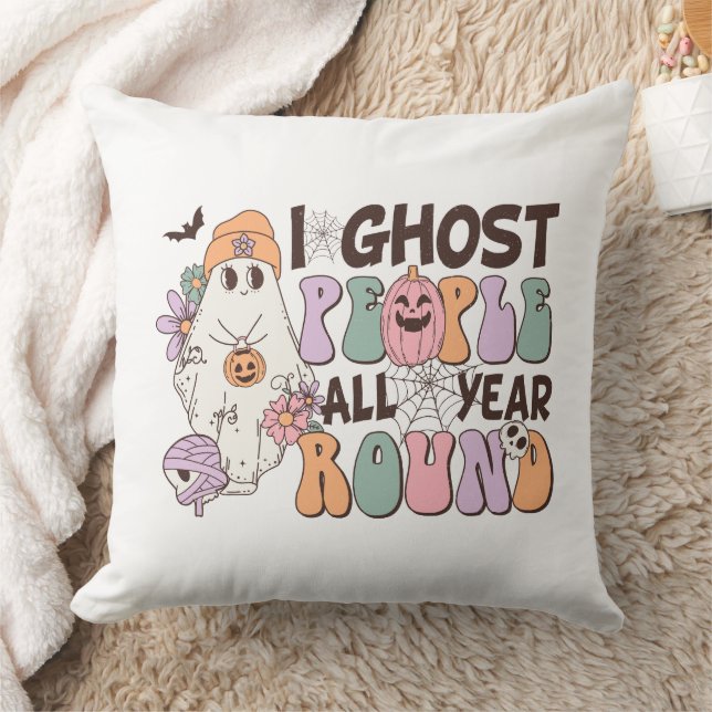 Coussin Retro Halloween Super Je Ghost Personnes Toute L'A (Couverture)
