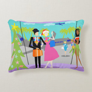 Coussin rétro hawaïen de l'accent de Noël