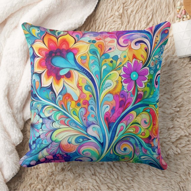 Coussin Rétro Hippsychedelique années 70 60 Hip (Couverture)