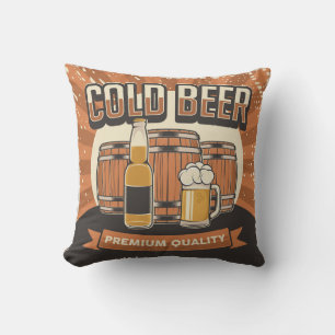 Coussin Rétro Homme Cave classique Bouteille Barils-Bière