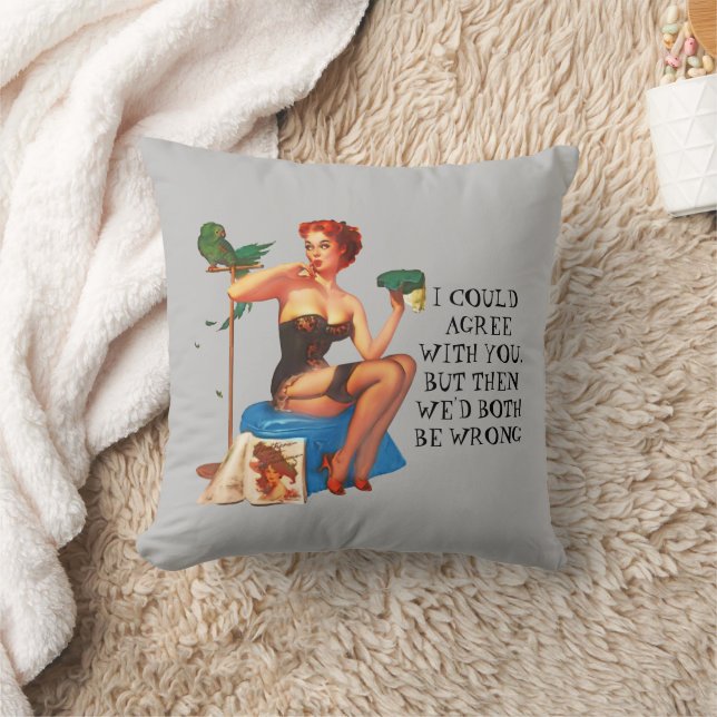 Coussin Retro Humour ménagère mignonne Pin-up fille art (Couverture)