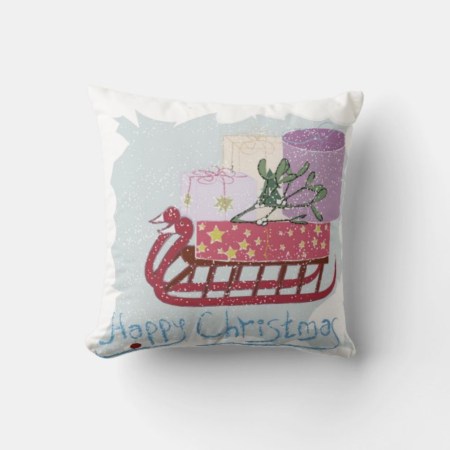 Coussin Rétro . Joyeux Noël ! (Recto)