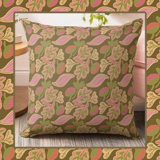 Coussin Retro leaves in bohem patterndesign