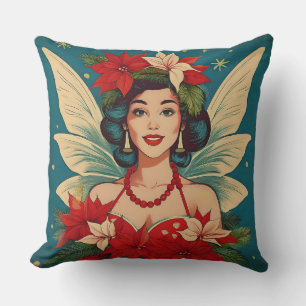 Coussin Retro les années 50 Tropical Christmas Pin-Up Beau