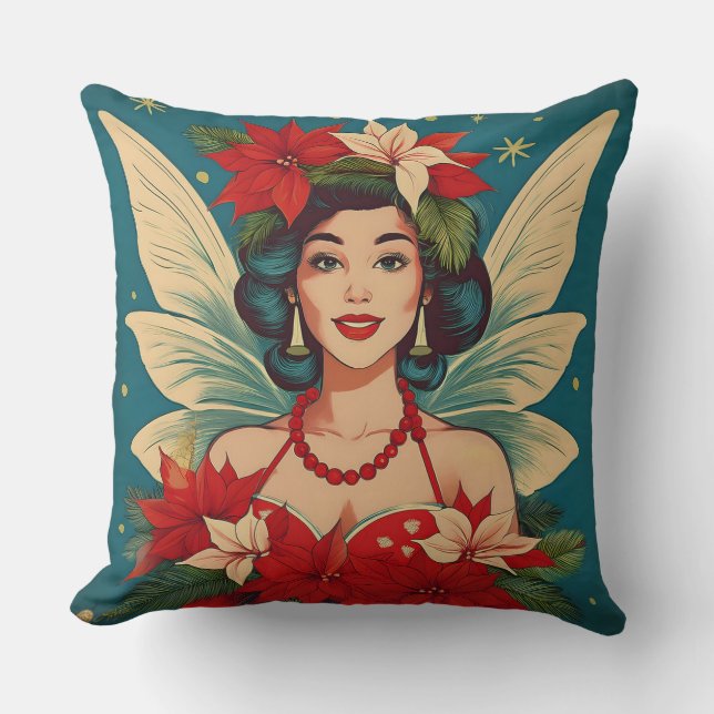 Coussin Retro les années 50 Tropical Christmas Pin-Up Beau (Recto)