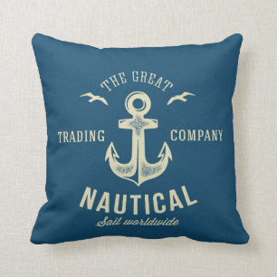 Coussin Rétro logo nautique