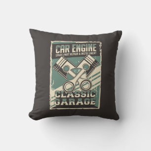 Coussin Retro Man Cave Classic Automotive-Moteur De Voitur