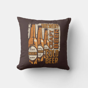 Coussin Retro Man Cave Classic - Craft Cold Bottle Bière