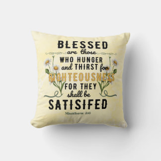 Coussin Rétro Matthew 5:6 Aquarelle