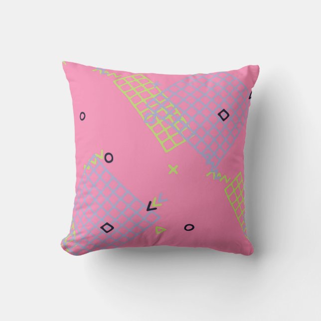 Coussin Retro Memphis Texture. Arrière - plan transparent  (Recto)