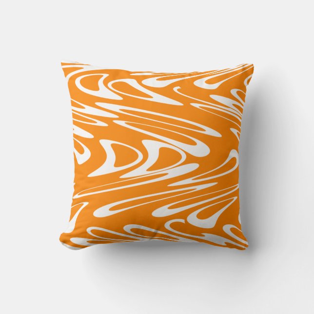 Coussin Rétro modèle orange et blanc (Recto)
