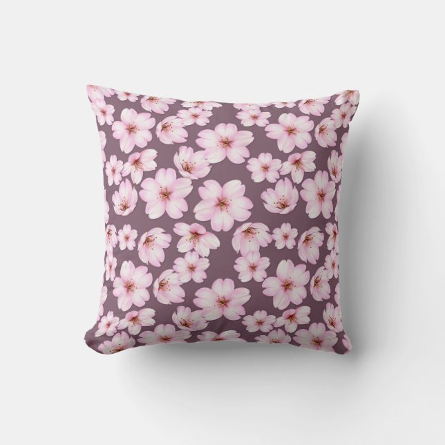 Coussin Rétro modèle pourpre floral (Recto)