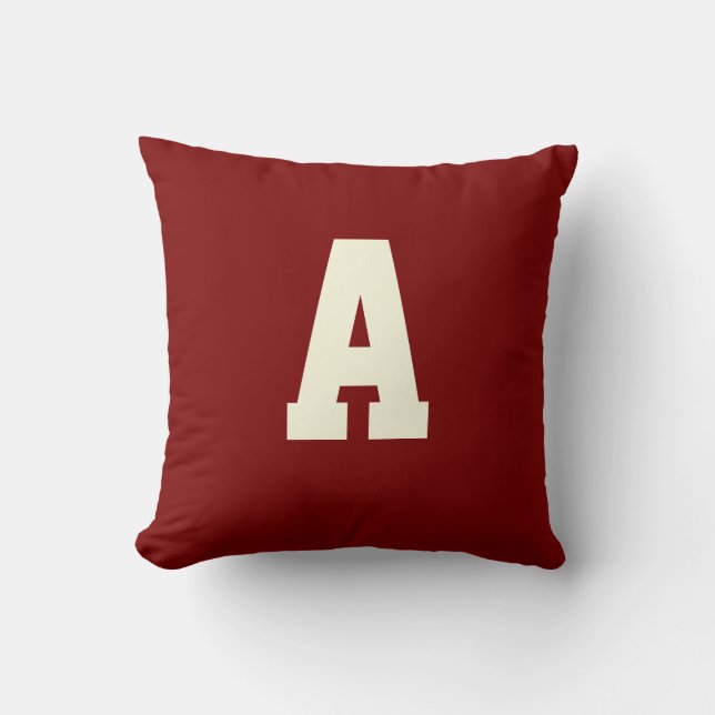 Coussin Retro monogram alpha burgundy cream (Recto)