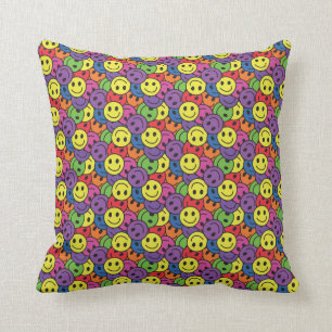 Coussin Rétro motif de hippie de visages