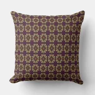 Coussin Rétro motif de prune et d'or