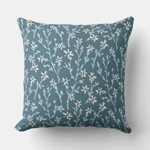 Coussin Retro motif floral de style boho. Japanes sakura