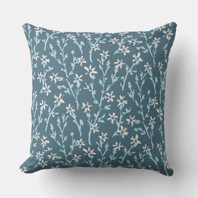 Coussin Retro motif floral de style boho. Japanes sakura (Recto)