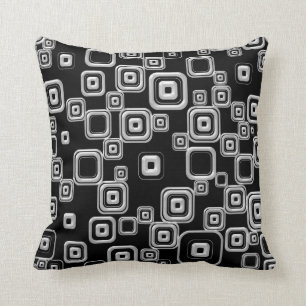 Coussin Rétro motif noir et blanc génial