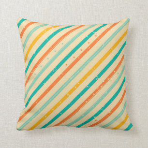Coussin Rétro motif rayé grunge