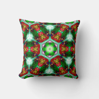 Coussin ~ Rétro Noël Fractales Brillantes ~
