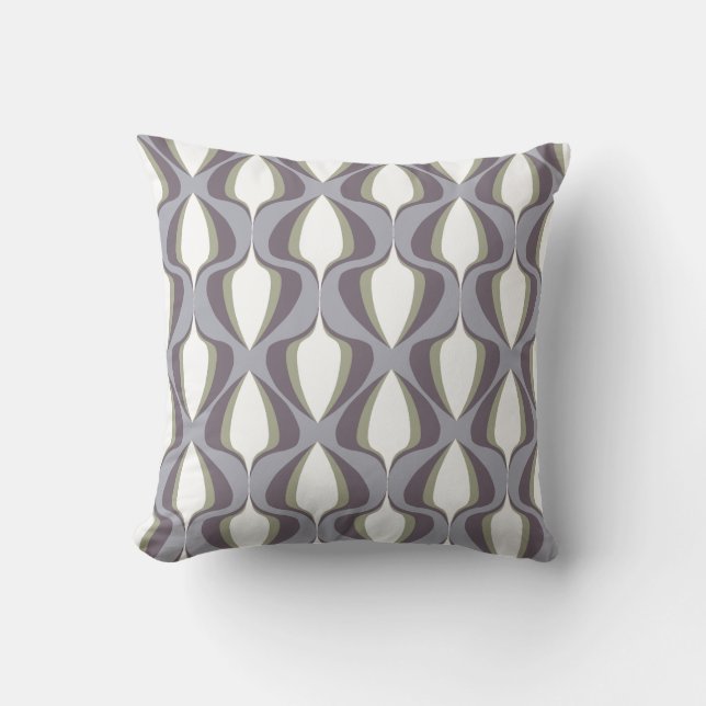 Coussin Retro Ogee Gris (Recto)