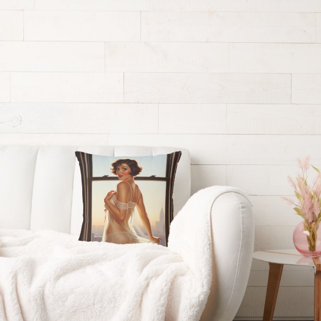 Coussin Retro Old School Pin-up Girl (Canapé)