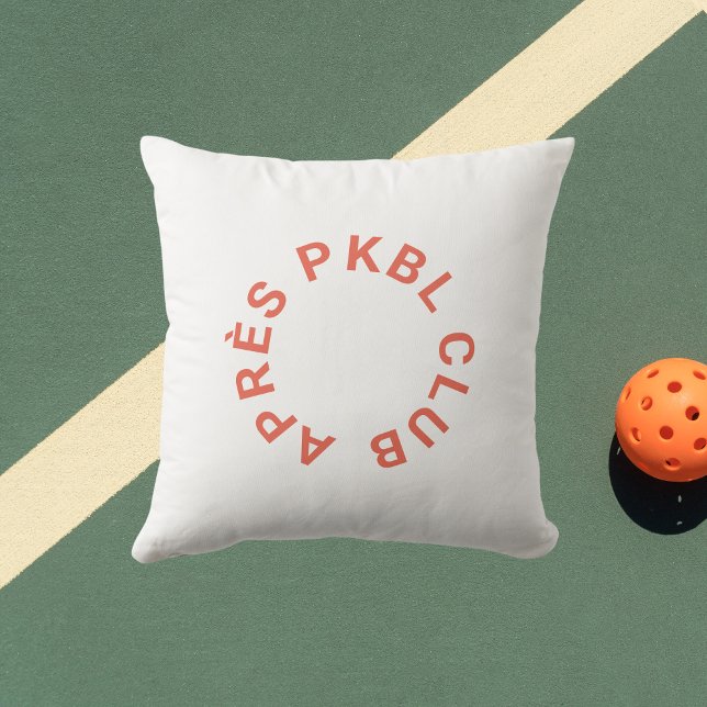 Coussin Retro Orange Après PKBL Club Pickleball en plein a (Créateur téléchargé)